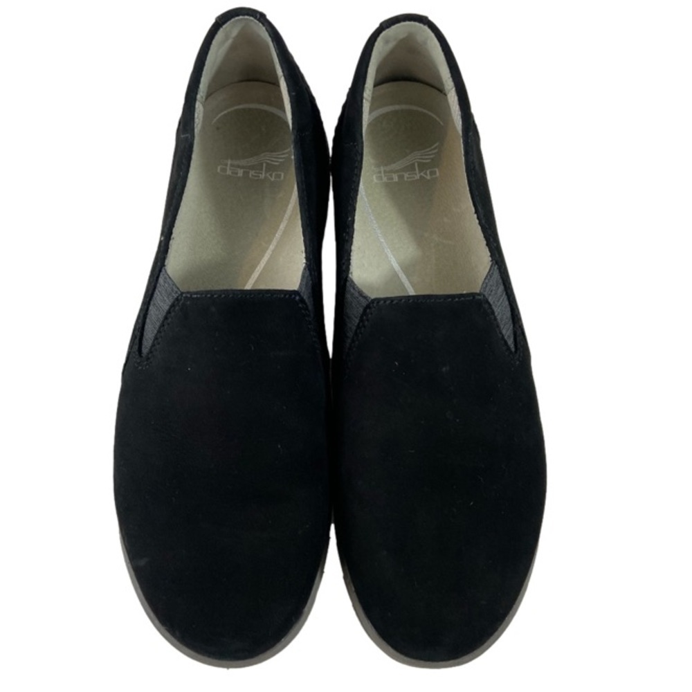 Dansko Black Slip-On Suede Clogs